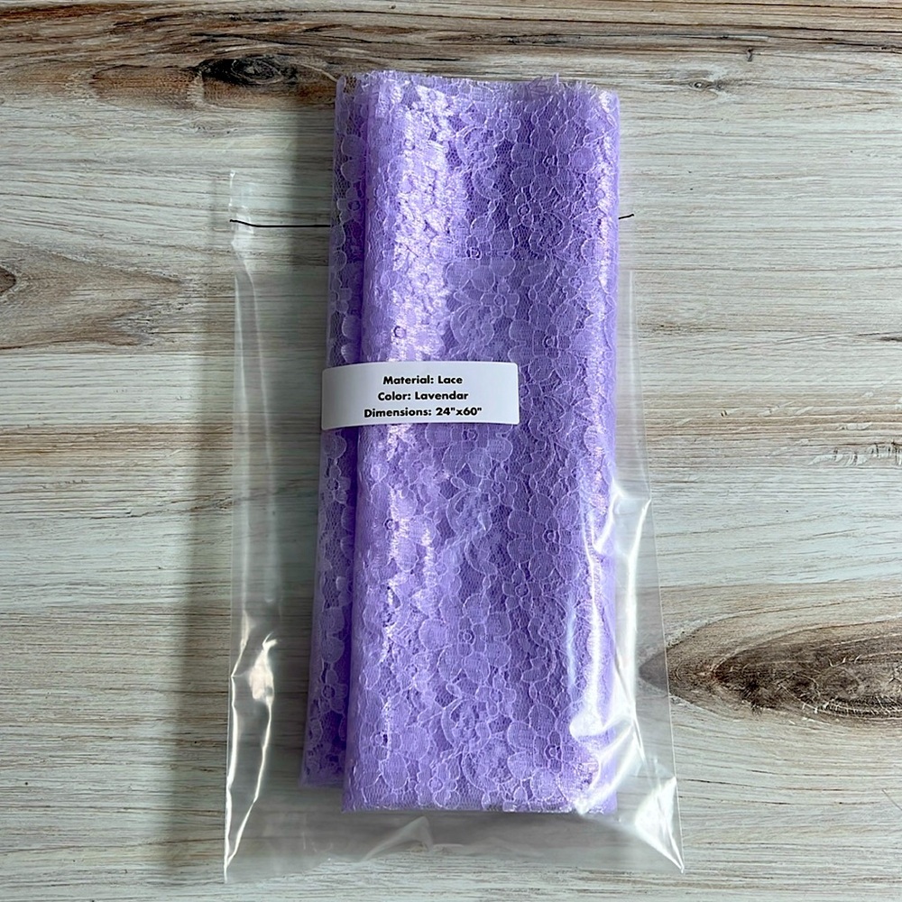 Fabric by the Yard Remnant Lavender Purple Rachelle Lace